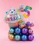 Cupcake Birthday Balloon Stack