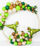 Green Dinosaur Hoop Design Backdrop