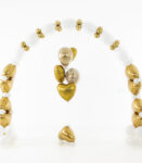 Gold and White Heart Arch