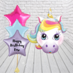 Pastel Unicorn Inflated Balloon Bunch