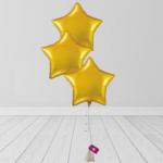Star Shaped Helium Filled Balloon Bunch Gold