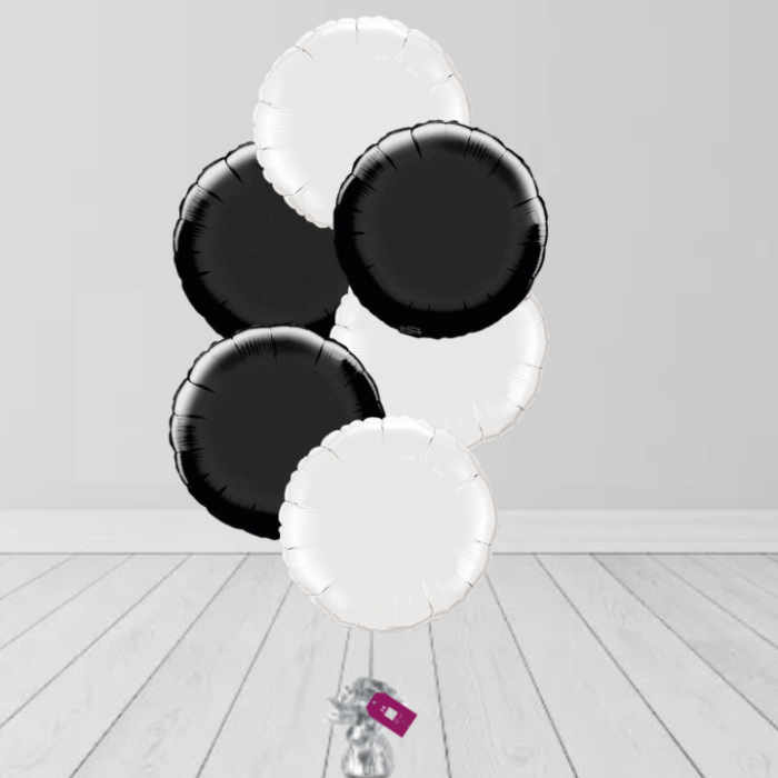Black White Colors Bunch Balloons