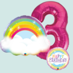 Rainbow Cloud 3 Inflated Balloon Bunch