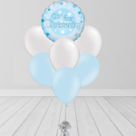 Christening Blue white Mix Foil and Latex Balloon Bunch