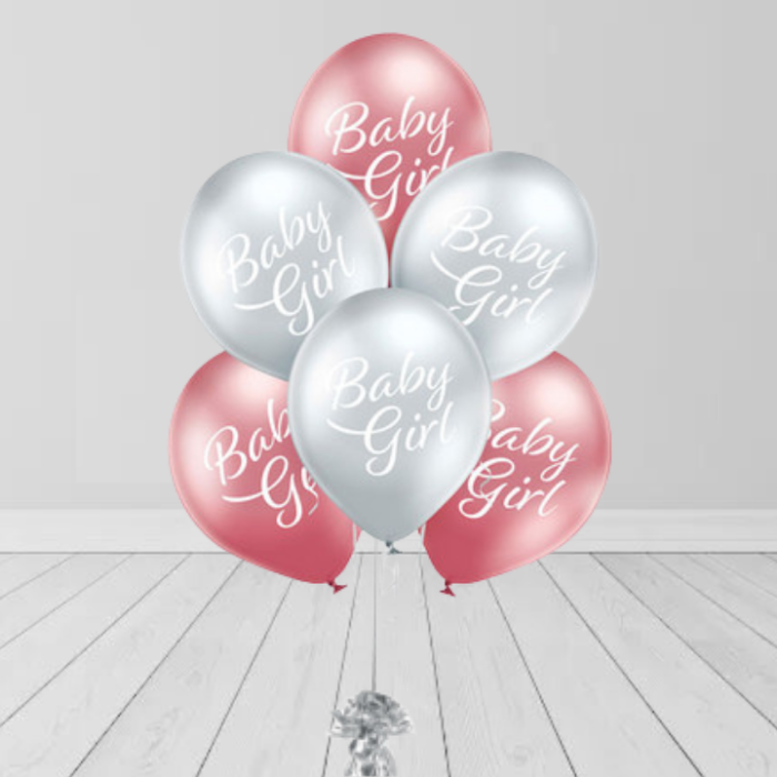 Pink Silver Birthday Balloons