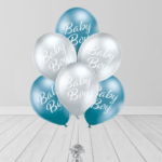 Blue Silver Foil Balloons
