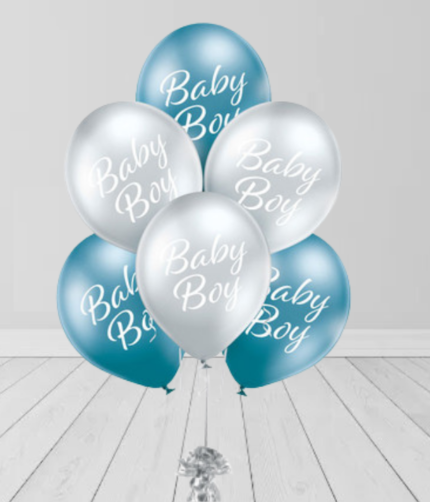 Blue Silver Foil Balloons