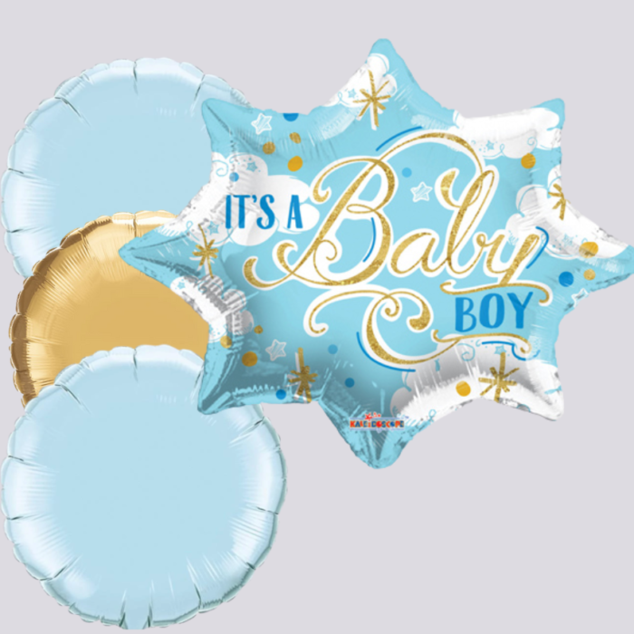 Blue Star Inflated Balloon