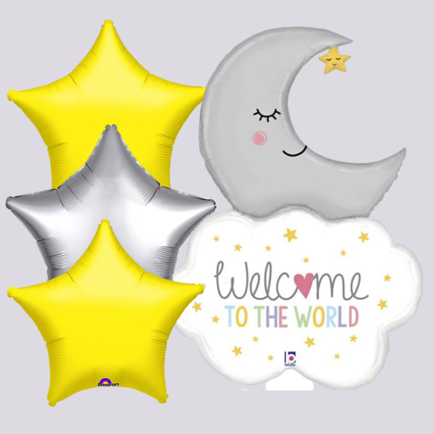 Moon Inflated Balloon Bunch Moon Inflated Balloon Bunch