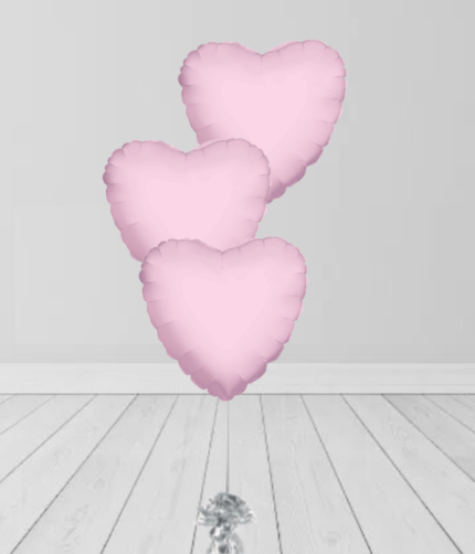 Light Pink Colors Heart 3 Bunches