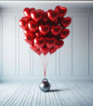 30 red foil balloons