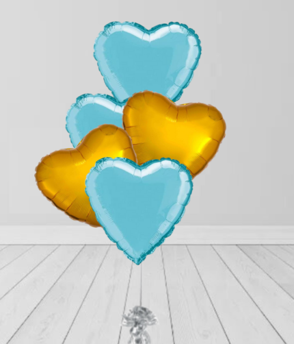 Sky Blue Gold Colors Balloons