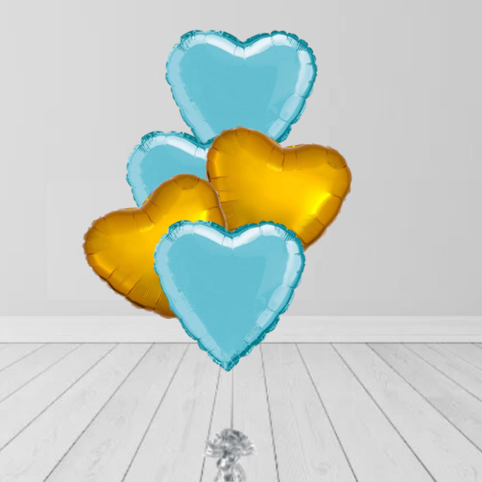 Sky Blue Gold Colors Balloons