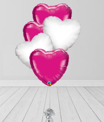 Pink White Heart Colors Balloons