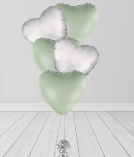 Green Silver Colors Balloons