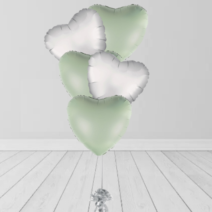 Green Silver Colors Balloons