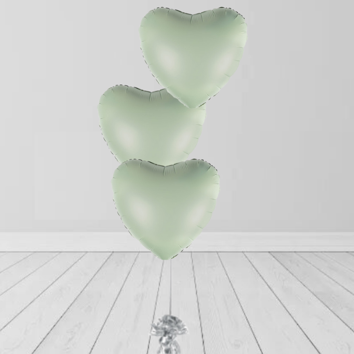 3 Green Heart Colors Balloons 3 Green Heart Colors Balloons