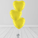 3 Yellow Heart Colors Balloons