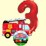 Fire Dept 3 Inflated Balloon