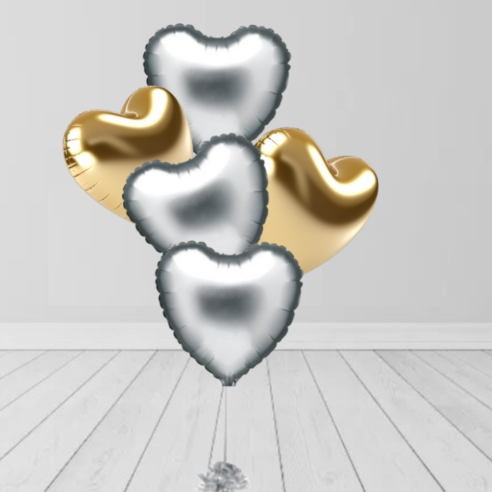 Silver Gold Bunch Balloons