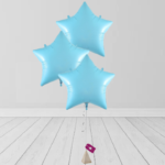 Star Shaped Helium Filled Balloon Bunch Light Blue
