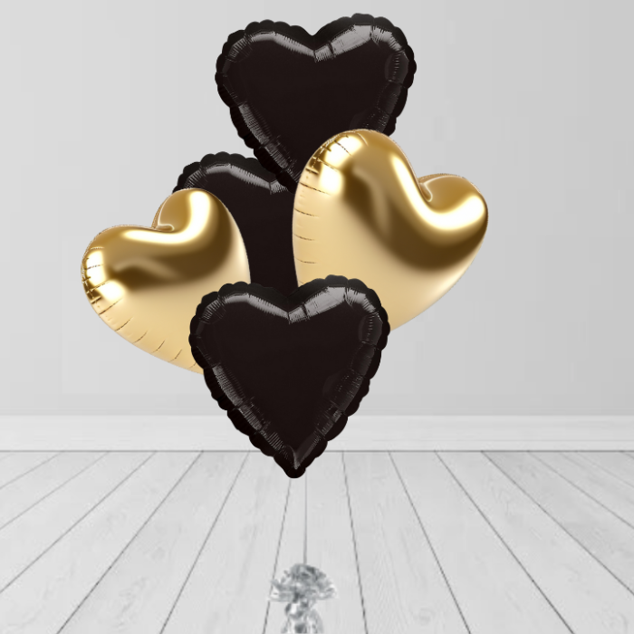 Black Gold Bunch Balloons