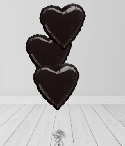 3 Black Bunch Balloons