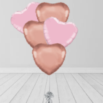 Rose Gold & Pink Heart Bunch Balloon