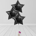Star Shaped Helium Filled Balloon Bunch Black