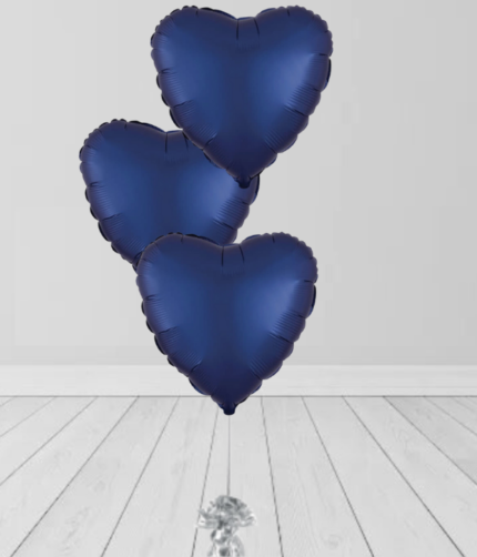 Navy Blue Heart Bunch Balloon