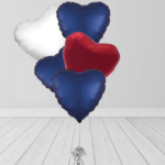 Navy Blue & Silver Red Heart Bunch