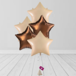 Star Shaped Helium Filled Balloon Bunch Nude and Brown