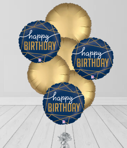 Birthday Navy Blue Gold Colors Bunches