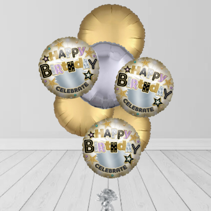 Birthday Gold Silver Colors Bunches