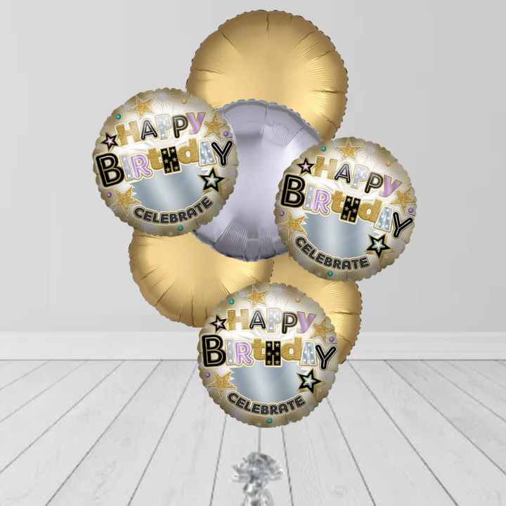 Birthday Gold Silver Colors Bunches Birthday Gold Silver Colors Bunches