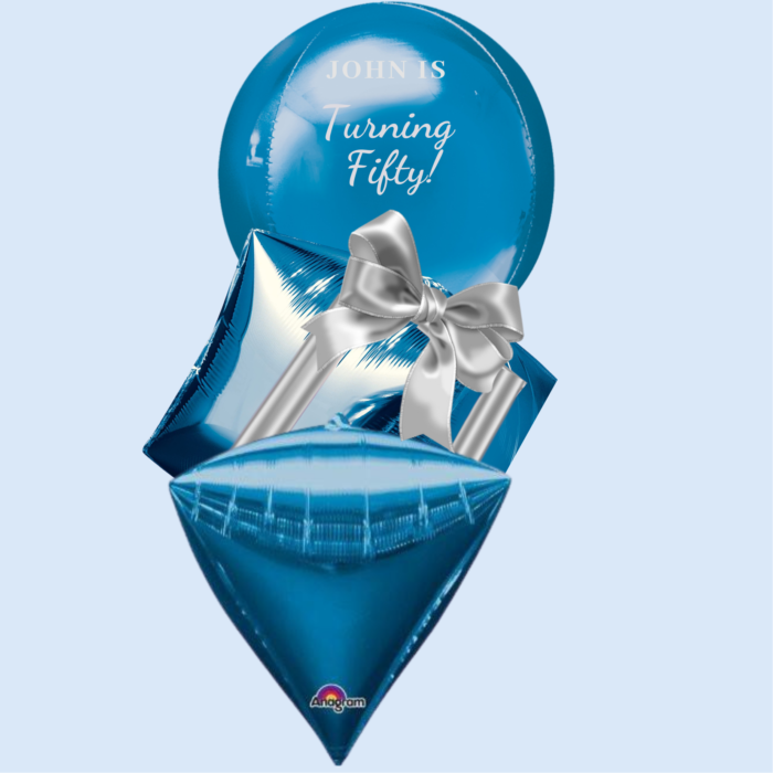 Blue Inflated Balloon Shape Bunch