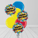 Yellow Blue Round Bunch Balloon