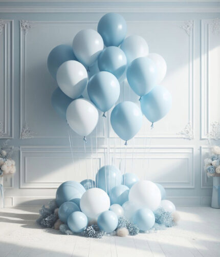 Baby blue helium latex balloons