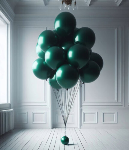 emerald green latex balloons