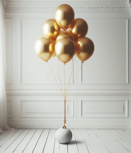 Latex Gold Helium Balloons