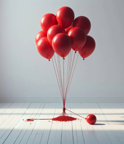 red helium latex balloons