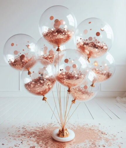 Rose Gold Conffetti Balloons