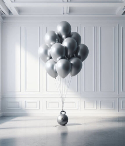 silver latex helium balloons